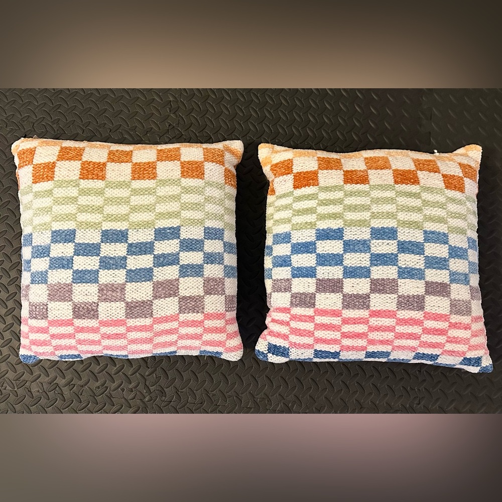 Two Sided Checkered Decor Pillows